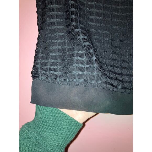 Calvin Klein Black Textured Sleeveless Blouse Windowpane Overlay Top Size 2X - Picture 2 of 6